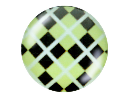 Kaboszon szklany z grafiką K20 PT1446 / zielono-czarny / 20mm / 2szt