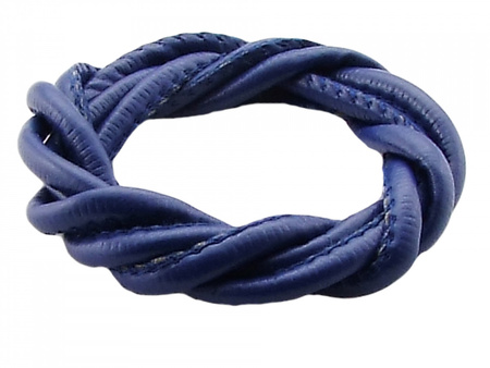 Rzemień szyty, ekologiczny, gładki / granatowy / 3mm / 1m