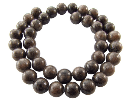 Jadeit 10mm / brązowy / otwór 1mm / 40 koralików