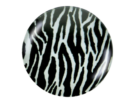 Kaboszony szklane z grafiką, K25 PT1147 / czarno-biały / 25mm / 2szt