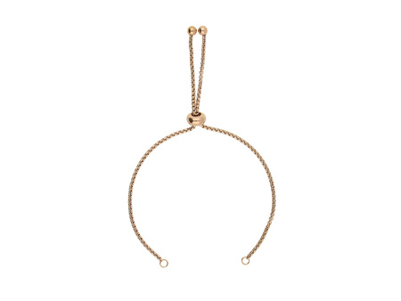 Baza bransoletki z zapięciem przesuwnym / stal chirurgiczna / gr. 1.5mm / rose gold / 22cm / 1szt