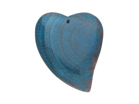 Agat / zawieszka / serce / 49x42x6.5mm / brązowo-niebieski / 1szt