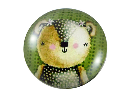 Kaboszony szklane z grafiką, K20 PT1070 / zielono-żółty / 20mm / 2szt