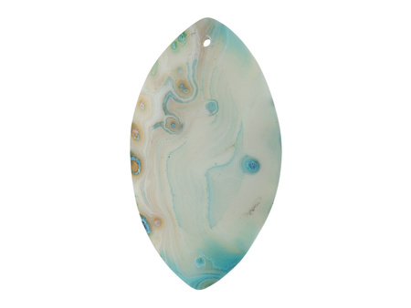 Agat / zawieszka / markiza / 57x32x6mm / błękitny / 1szt