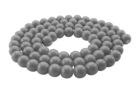Koraliki powlekane / szare / kula / 4mm / otwór 0,7mm / 1 sznur / 200 koralików.