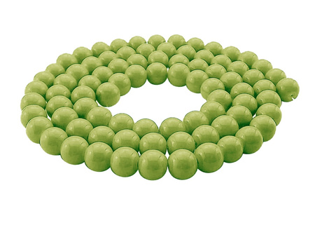 Koraliki szklane powlekane 6mm / kula / jasny zielony / otwór 1.4mm / 1 sznur / 140 koralików