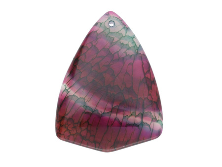 Agat / zawieszka / latawiec / 49x38x6mm / różowo-zielony / 1szt