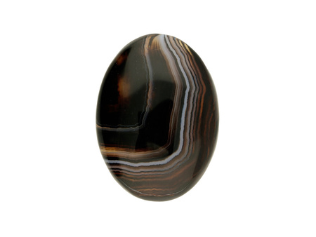 Onyks / kaboszon / klasa AAA / 30x22x6mm / czarny, brązowy / 1szt