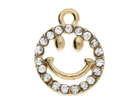 Smile Glamm™ / zawieszka charms / 19 cyrkonii / 15x12x2.5mm / KC Gold / 1szt