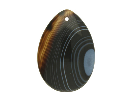 Agat / zawieszka / kropla / 43x30x7mm / czarny, brązowy / 1szt