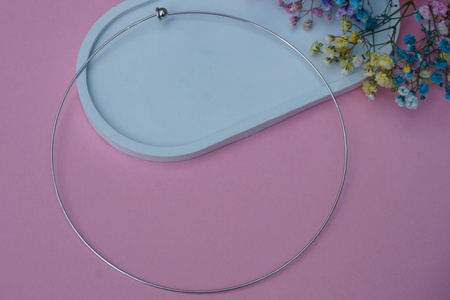 Baza naszyjnika / stal chirurgiczna / srebrny / 15cm / 1szt