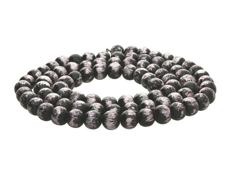 Koraliki Cosmic™ kula 10mm / kolor srebrny, czarny / otwór 1mm / 1 sznur / 85 koralików