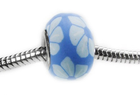 Koraliki fimo, modułowe / oponka / posrebrzane / 16x11mm / wielkość otworu 4,5mm / 1szt