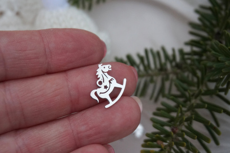 Konik na biegunach / zawieszka / stal chirurgiczna / 13x14mm / srebrny / 1szt