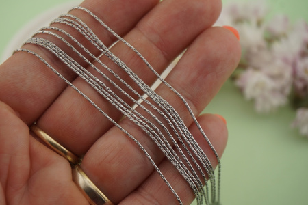 Łańcuszek żmijka / stal chirurgiczna / 0,8mm / srebrny / 40+5cm