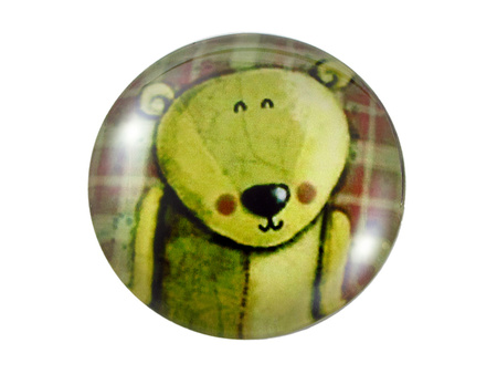 Kaboszony szklane z grafiką, K14 PT1063 / zielony / 14mm / 4szt