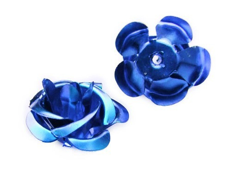Róża ozdobna / miedziana / błyszcząca / 9x5mm / 40szt