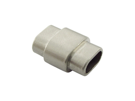 Zapięcie magnetyczne 19.5x14x9mm, walec z obrączką / kolor satynowy srebrny / otwór 5x10mm / 1szt