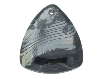 Agat / zawieszka / trójkąt / 45x38x6mm / czarny / 1szt