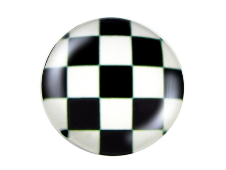 Kaboszony szklane z grafiką, K14 PT1128 / czarno-biały / 14mm / 4szt