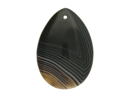 Agat / zawieszka / kropla / 43x30x7mm / brązowy, czarny / 1szt