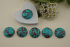 Kaboszon syntetyczny / turkus / koło / 20mm / 1szt