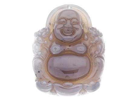 Agat Szary / zawieszka / Budda / 58x45x14mm / 1szt