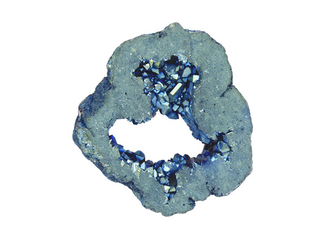 Agat druzy / plaster nieregularny / 54x48x10mm / niebieski / 1szt