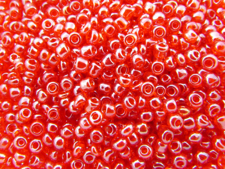 Koraliki szklane drobne, Transparent Lustered / Siam Ruby / 2,3mm / otwór round / 20g