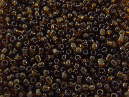 Koraliki szklane drobne, transparent smoke topaz / 2,3mm / otwór round / 20g