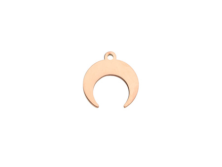 Księżyc / zawieszka / stal chirurgiczna / 15x15mm / otwór 1.4mm / rose gold / 1szt