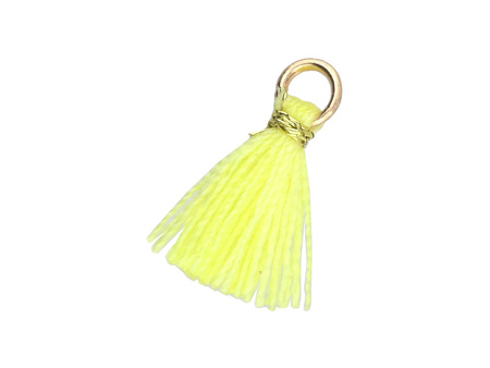 Chwost mini z nici wiskozowych / 12mm / żółty / 10szt