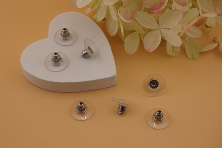 Baranki do sztyftów, zatyczki  / stal chirurgiczna / srebrny / 10szt