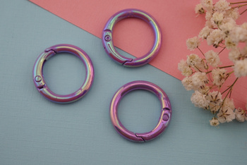 Baza breloka / kółko / metal / 25x25mm / fioletowy / 1szt