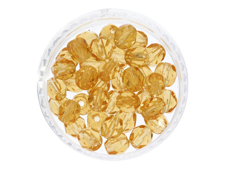 Firepolish™ / 3mm / Transparent / Med. Gold Topaz / 40szt