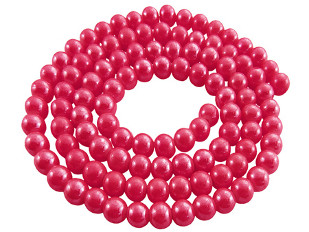 Koraliki szklane, lustrzane / ciemny różowy / 10mm / otwór 1mm / 85 koralików