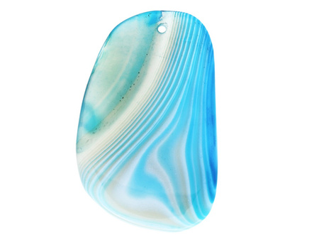 Agat / zawieszka / owal nieregularny / 60x38x6mm / szaro-biało-niebieski / 1szt