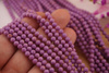 Mika fioletowa / kula fasetowana / 4mm / sznur / około 84szt