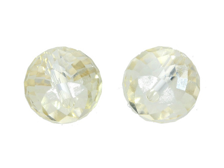 CrystaLove™ / kryształki szklane / drum / 8x10mm / beżowo-kremowy / transparentny / 6szt