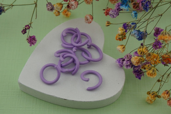 Kółka pojedyncze / otwarte / 10mm  / lawendowy / drut 1mm / 10szt