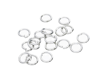 Kółka pojedyncze / otwarte / 8mm / srebrny / drut 1.2mm / 10szt