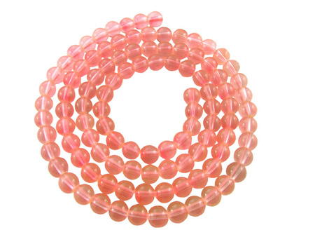 Koraliki szklane, transparentne / łososiowy / 12mm / otwór 1,2mm / 1 sznur / 70szt