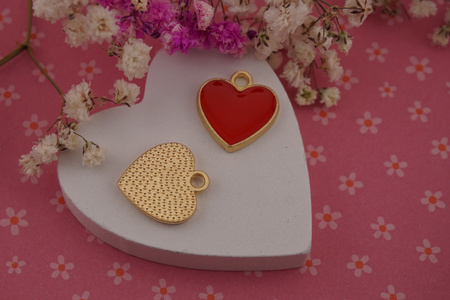 Serce / zawieszka / 15x16mm / metal / złoty / 1szt