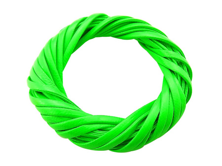 Rzemień ekologiczny, płaski, lakierowany, jednokolorowy / zielony, neonowy / 3x1,5mm / 3m