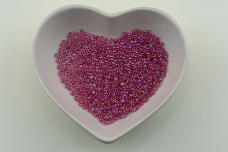 TOHO™ / Round / 11/0 / Inside-Color Luster Crystal/Hot Pink-Lined / 10g
