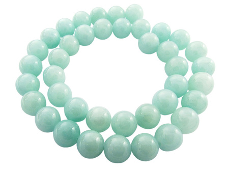 Jadeit 12mm / kolor akwamaryna / otwór 1,2mm / 33 koralików