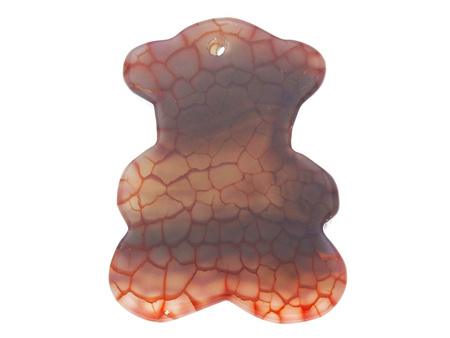 Agat / zawieszka / miś / 46x35x6mm / brązowo-szary / 1szt