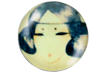 Kaboszon szklany z grafiką K20 PT1319 / kremowy / 20mm / 2szt