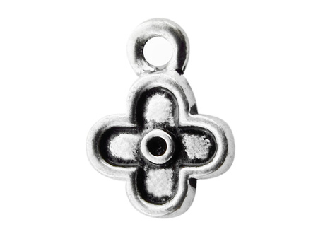 Kwiat 10x8mm, zawieszka charms / kolor srebrny / otwór 1.1mm / 10szt