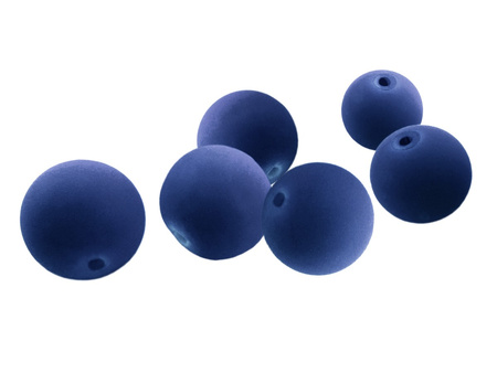 Ruberry™ / koraliki kauczukowe / kula / kobaltowy / 12mm / otwór 1mm / 6szt